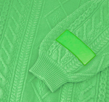 Green knitted jumper