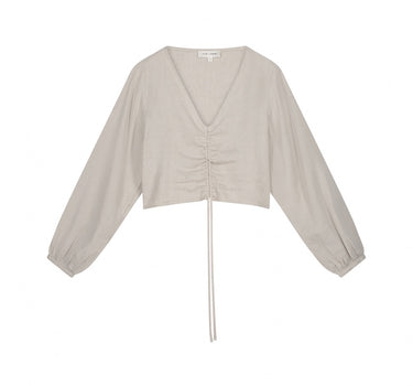 Linen sand crop shirt