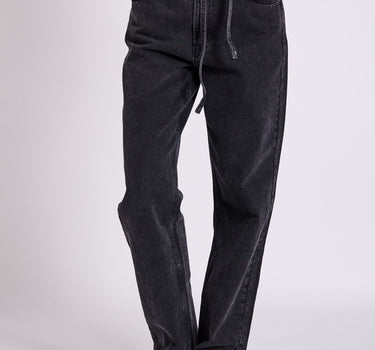 Black washed denim pants