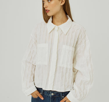 White shirt with crinkled texture