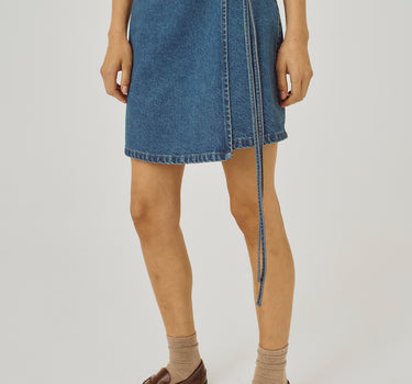 Medium blue denim skirt