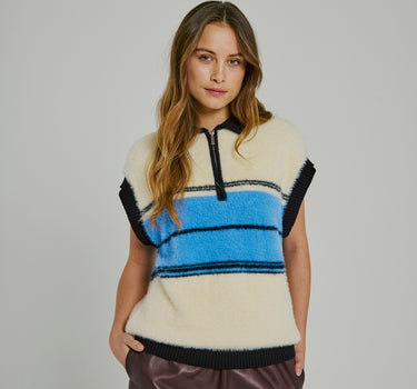 Zip-up knit waistcoat