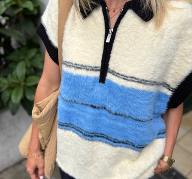 Zip-up knit waistcoat