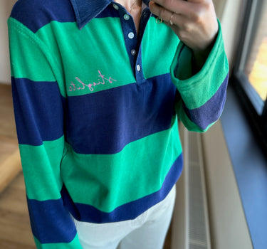 Striped longsleeve polo