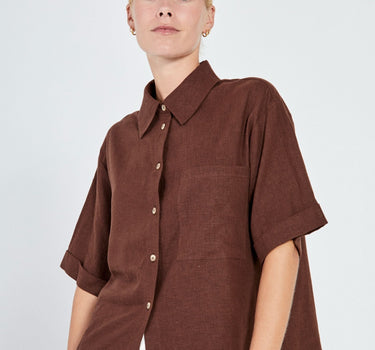 Brown linen shirt