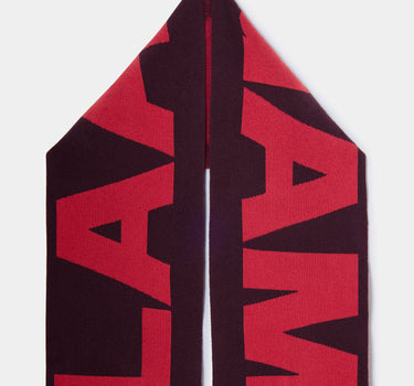 Plum knit logo scarf