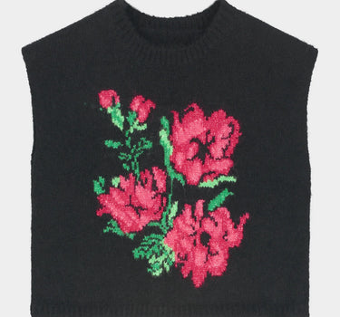 Knitted flower gilet