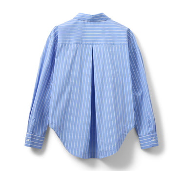 Blue striped asymmetric shirt