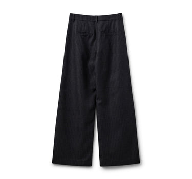 Wide leg pinstriped trousers
