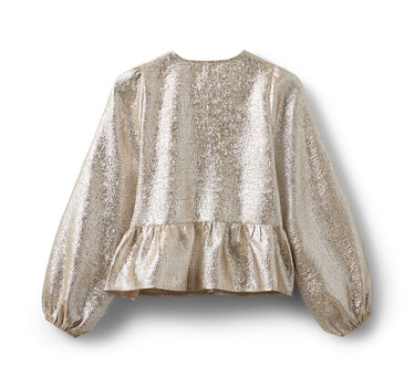 Light-gold shirt with structured & metallic effect