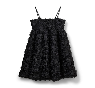 Black mini roses dress