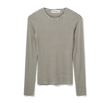 Khaki striped long-sleeved t-shirt