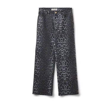Blue leopard trousers