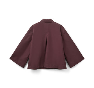 Short burgundy trench