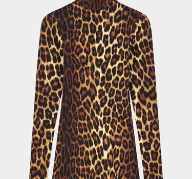 Leopard high neck top