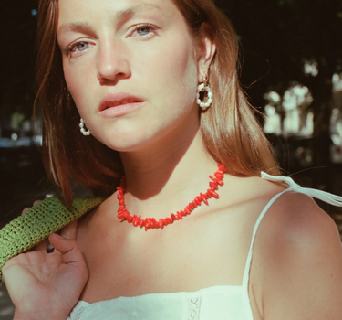 Red bamboo necklace