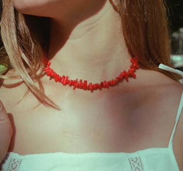 Red bamboo necklace