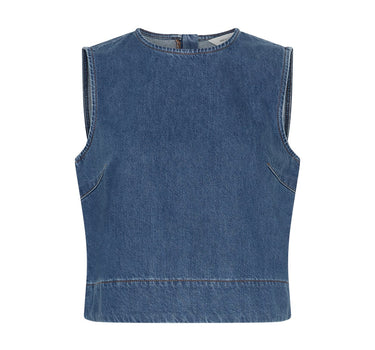 Mid blue denim top