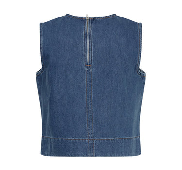 Mid blue denim top