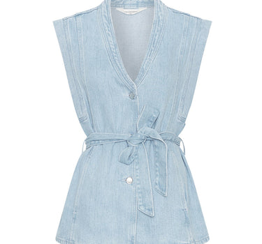 Denim v-neck vest