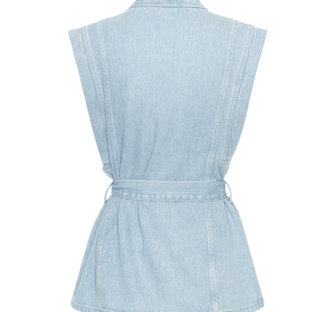Denim v-neck vest