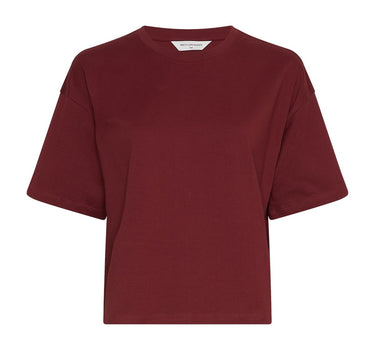 Boxy shirt in Syrah red