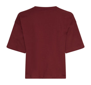 Boxy shirt in Syrah red