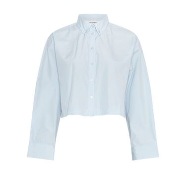 Cropped ice blue shirt
