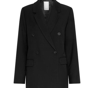 Black double-breasted blazer