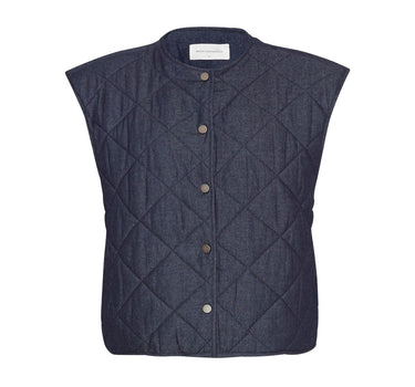 Quilted denim vest